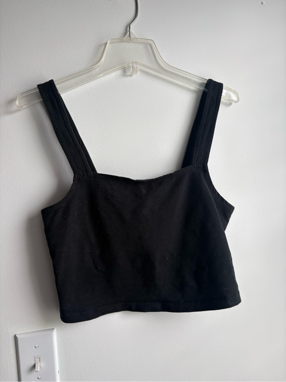 Forever 21 Black Square Neck Crop Tank